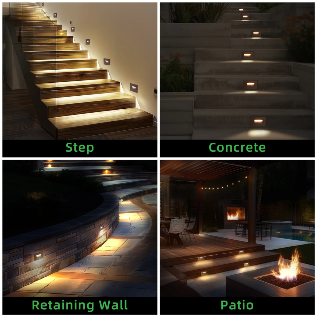 LED outdoor step lights design