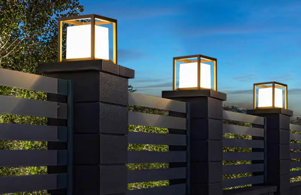 outdoor pillar lights modern entrance lighting