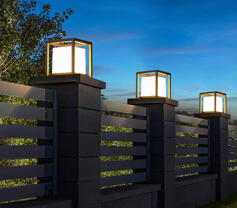 outdoor pillar lights modern entrance lighting