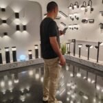 outdoor lighting factory showroom customer visit