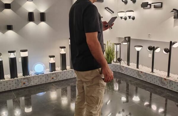 outdoor lighting factory showroom customer visit