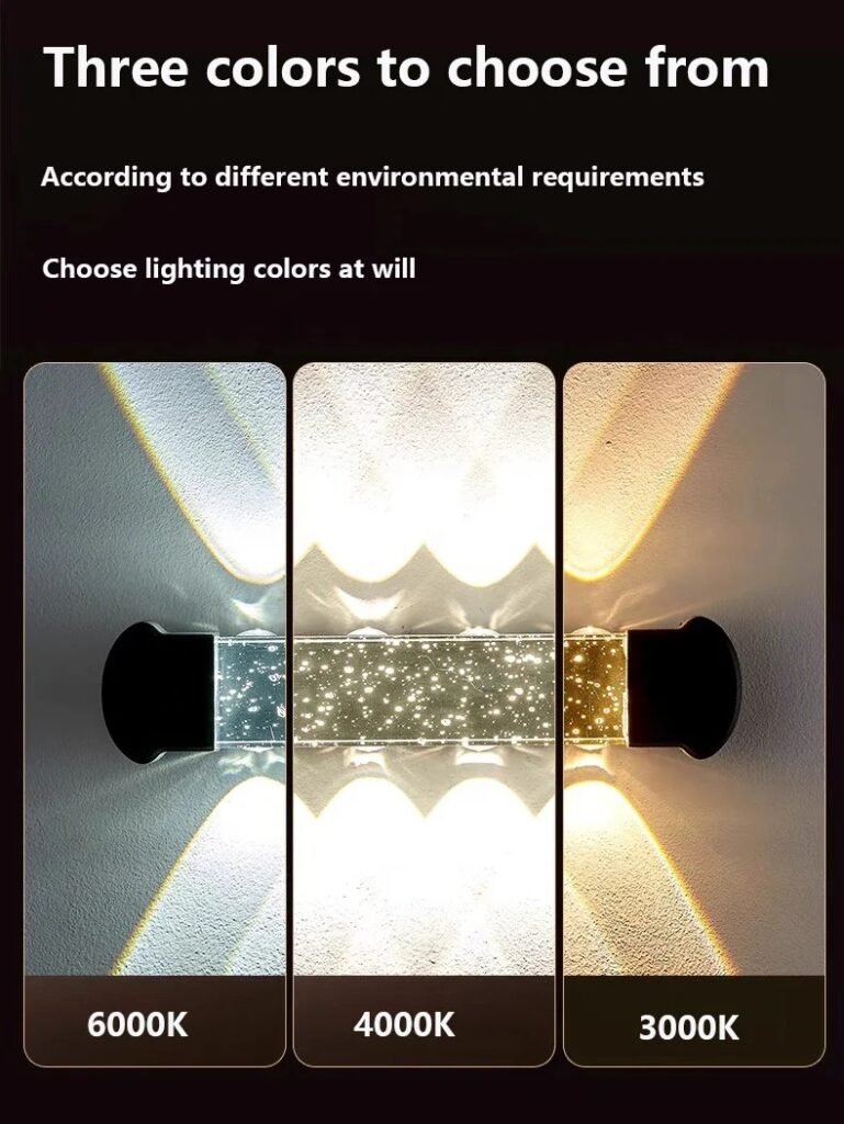 Modern LED Up and Down Crystal Wall Light DF8626 | Waterproof Aluminum Exterior Sconce Wholesale