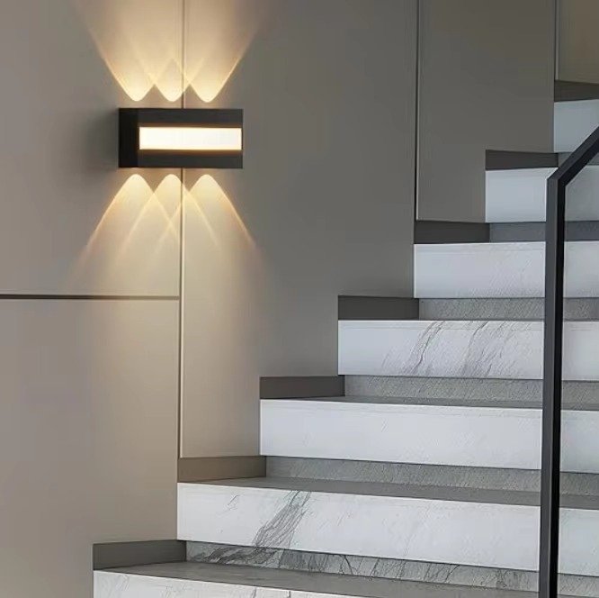 Black Outdoor Wall Light DF2326 Double Layer Acrylic
