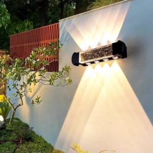 Modern LED Up and Down Crystal Wall Light DF8626 | Waterproof Aluminum Exterior Sconce Wholesale