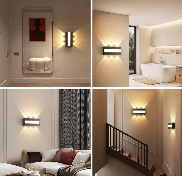 Black Outdoor Wall Light DF2326 Double Layer Acrylic
