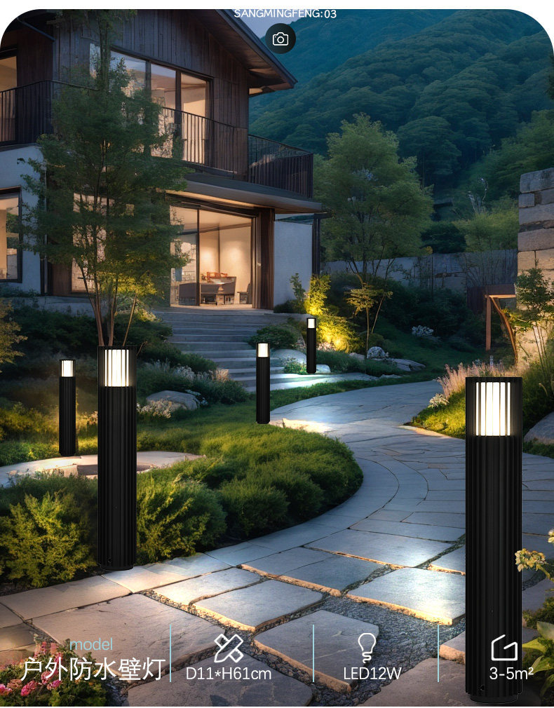 12W LED Bollard Light DF635/3 for Gardens