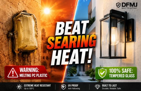 Thermal resistance comparison of tempered glass wall lamps versus melting PC plastic