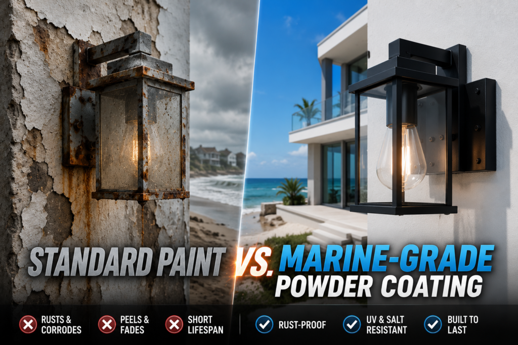 why do bollard lights rust in coastal outdoor lighting projects